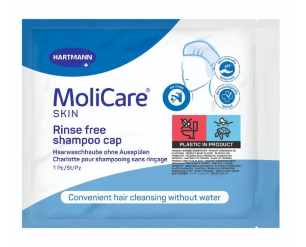 Hartmann MoliCare Skin Rinse Free Shampoo Cap Προεμποτισμένο Σκουφάκι Λουσίματος Χωρίς Χρήση Νερού